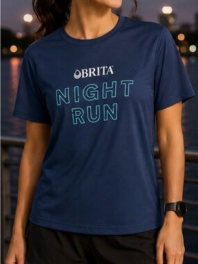 Race day RBRITA Night Run Navy Logo T-Shirt